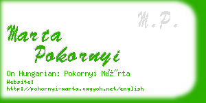 marta pokornyi business card